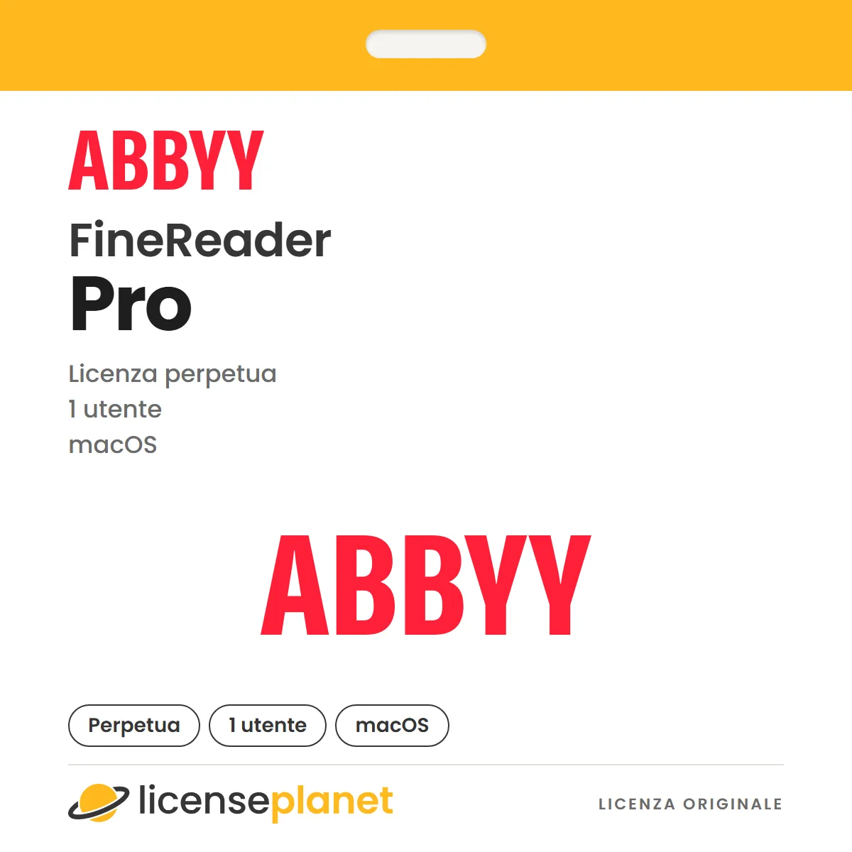 ABBYY FineReader Pro, 1 utente, MAC, versione completa, download