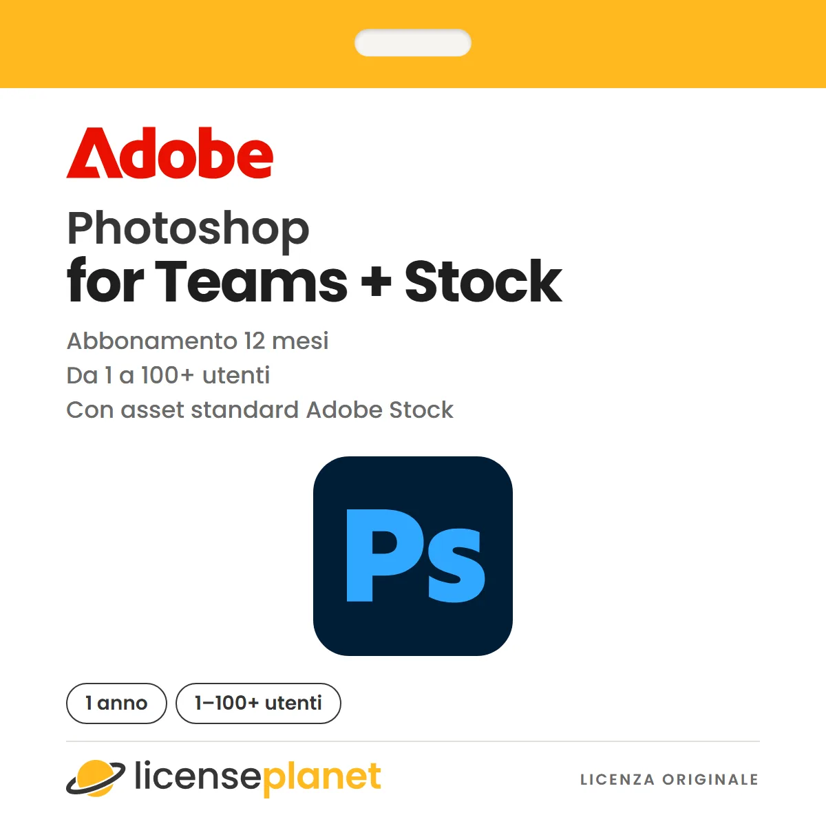 Adobe Photoshop for Teams with Adobe Stock standard assets